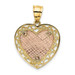 14k Two Tone Gold Polished and Satin Heart Pendant - (A85-891)