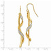 14K Yellow Gold Polished Glitter Infused Spiral Dangle Earrings - (B42-587) 14K Yellow Gold Polished Glitter Infused Spiral Dangle Earrings - (B42-587)