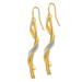 14K Yellow Gold Polished Glitter Infused Spiral Dangle Earrings - (B42-587) 14K Yellow Gold Polished Glitter Infused Spiral Dangle Earrings - (B42-587)