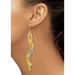 14K Yellow Gold Polished Glitter Infused Spiral Dangle Earrings - (B42-587) 14K Yellow Gold Polished Glitter Infused Spiral Dangle Earrings - (B42-587)
