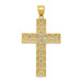 14K Yellow Gold Two-tone Latin Cross Pendant - (A83-827)