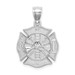 14k White Gold Reversible Fire Department Shield Pendant - (A90-402)