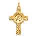 14K Yellow Gold Cross with St Anthony Medal Pendant - (A97-936)