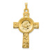 14K Yellow Gold Cross with St Anthony Medal Pendant - (A97-936)