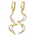 14K Two-tone Gold Spiral Dangle Earrings - (B36-808)