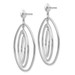 14K White Gold Oval Circle Dangle Post Earrings - (B42-684)