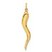 14K Yellow Gold Large Italian Horn Charm - (A82-552)