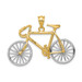 14K Yellow Gold Large Two-tone 3-D Bicycle Pendant - (A82-946)