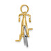 14K Yellow Gold Large Two-tone 3-D Bicycle Pendant - (A82-946)