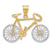 14K Yellow Gold Large Two-tone 3-D Bicycle Pendant - (A82-946)
