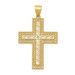 14K Yellow Gold Greek Key Filigree Cross Pendant - (A83-166)