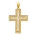 14K Yellow Gold Greek Key Filigree Cross Pendant - (A83-166)