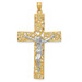 14K Two-tone Gold Diamond-cut Crucifix Pendant 56mm length - (A83-405) 14K Two-tone Gold Diamond-cut Crucifix Pendant 56mm length - (A83-405)