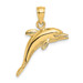 14K Yellow Gold 3-D Polished and Textured Dolphin Jumping Charm Pendant - (A91-437) 14K Yellow Gold 3-D Polished and Textured Dolphin Jumping Charm Pendant - (A91-437)