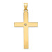 14K Yellow Gold Polished Diamond Cross Pendant - (B11-260)