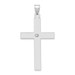14K White Gold Diamond 46x25mm Cross Pendant - (B11-715)