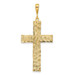 14K Yellow Gold Nugget Style Cross Pendant - (A82-967)