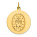 14K Yellow Gold Solid Satin Finish Medium Round Miraculous Medal - (B14-582)