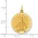 14K Yellow Gold Solid Satin Finish Medium Round Miraculous Medal - (B14-582)