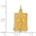 14K Yellow Gold Solid Satin Finish Large Rectangle Framed Miraculous Medal - (B14-717) 14K Yellow Gold Solid Satin Finish Large Rectangle Framed Miraculous Medal - (B14-717)