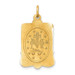 14K Yellow Gold Solid Satin Finish Large Rectangle Framed Miraculous Medal - (B14-717) 14K Yellow Gold Solid Satin Finish Large Rectangle Framed Miraculous Medal - (B14-717)