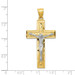 14k Two Tone Gold Diamond-cut Latin Crucifix Pendant - (A86-127) 14k Two Tone Gold Diamond-cut Latin Crucifix Pendant - (A86-127)