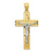 14k Two Tone Gold Diamond-cut Latin Crucifix Pendant - (A86-127) 14k Two Tone Gold Diamond-cut Latin Crucifix Pendant - (A86-127)