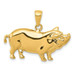 14K Yellow Gold Pot Belly Pig Pendant - (A83-257)