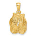 14K Yellow Gold Solid Polished Open-Backed Boxing Gloves Pendant - (A83-301) 14K Yellow Gold Solid Polished Open-Backed Boxing Gloves Pendant - (A83-301)