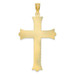 14K Yellow Gold Satin and Diamond-cut Crucifix Cross Pendant - (A85-924)