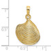 14K Yellow Gold 3-D Textured Clam Shell Charm Pendant - (A91-719)