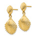 14K Yellow Gold Scallop Shell Dangle Post Earrings - (B36-956) 14K Yellow Gold Scallop Shell Dangle Post Earrings - (B36-956)