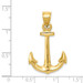 14K Yellow Gold 3-D Anchor Pendant - (A83-105) 14K Yellow Gold 3-D Anchor Pendant - (A83-105)