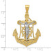 14K Two-tone Gold Mariner's Cross Pendant 44mm length - (A83-580)