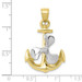 10K Two-tone Gold 3-D Anchor With Moveable Propeller Pendant - (A88-308) 10K Two-tone Gold 3-D Anchor With Moveable Propeller Pendant - (A88-308)