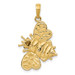 14K Yellow Gold Enameled Bumblebee Pendant - (B14-370)