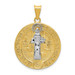 14K Yellow Gold Two-tone Circle St. Benedict Medal Pendant - (A87-119) 14K Yellow Gold Two-tone Circle St. Benedict Medal Pendant - (A87-119)