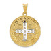 14K Yellow Gold Two-tone Circle St. Benedict Medal Pendant - (A87-119) 14K Yellow Gold Two-tone Circle St. Benedict Medal Pendant - (A87-119)