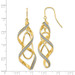 14K Yellow Gold Polished Glitter Infused Spiral Dangle Earrings - (B44-518)