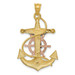 14K Tri-Color Gold Mariners Cross Pendant - (A83-996)