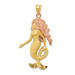 14K Two-tone Gold Mermaid Charm - (A84-325) 14K Two-tone Gold Mermaid Charm - (A84-325)