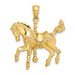 14K Yellow Gold 2-D Carousel Horse With Tail Up Charm Pendant - (A90-944) 14K Yellow Gold 2-D Carousel Horse With Tail Up Charm Pendant - (A90-944)