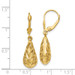 14K Yellow Gold Polished & Diamond-cut Dangle Leverback Earrings - (B36-765) 14K Yellow Gold Polished & Diamond-cut Dangle Leverback Earrings - (B36-765)