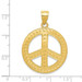 14K Yellow Gold Solid Polished Peace Sign Pendant - (A83-122) 14K Yellow Gold Solid Polished Peace Sign Pendant - (A83-122)