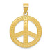 14K Yellow Gold Solid Polished Peace Sign Pendant - (A83-122) 14K Yellow Gold Solid Polished Peace Sign Pendant - (A83-122)