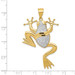 14K Yellow Gold and Rhodium Diamond-cut Frog Pendant - (A85-315) 14K Yellow Gold and Rhodium Diamond-cut Frog Pendant - (A85-315)