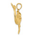 14K Yellow Gold Polished Two Dolphins Together Charm Pendant - (A91-688)