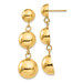 14K Yellow Gold Polished Half Ball Dangle Earrings - (B44-217)