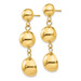 14K Yellow Gold Polished Half Ball Dangle Earrings - (B44-217)