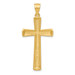 14K Yellow Gold Satin & Diamond-Cut Cross Pendant - (A82-955)